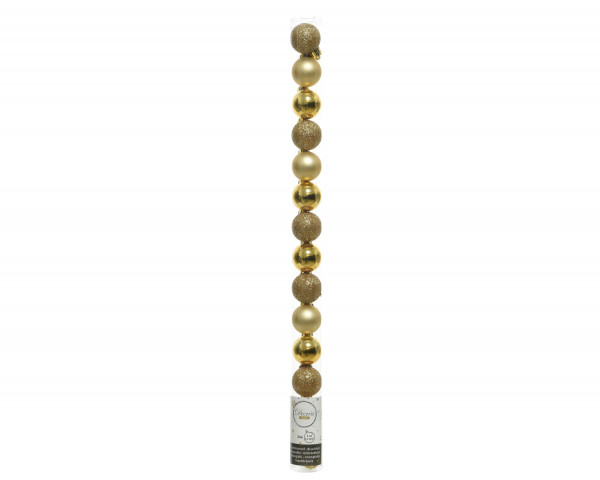 Weihnachtskugel-Set X-MAS gold in goldfarben aus Kunststoff