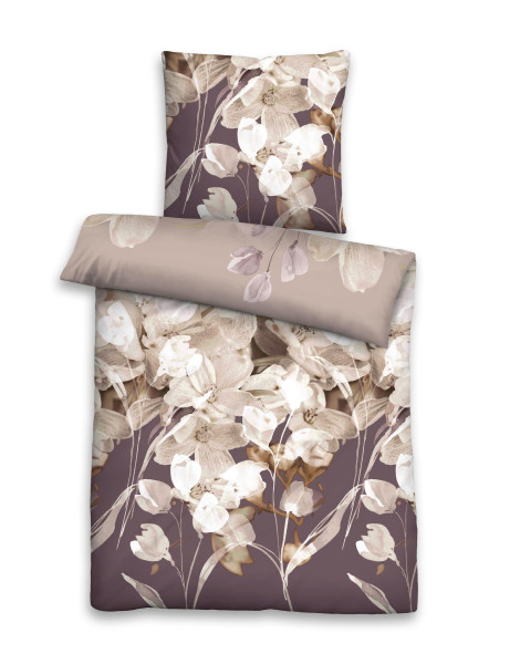 Bettwäsche SATIN taupe in taupe aus Baumwolle