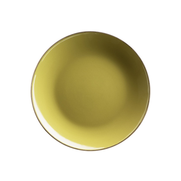 Dessertteller METALLIC RIM in grün aus Keramik