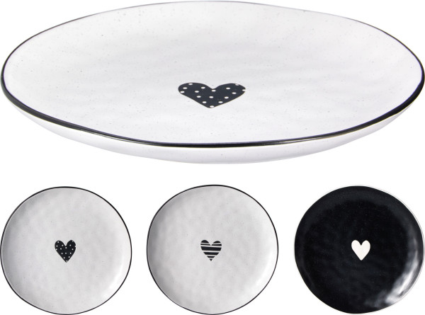 Speiseteller HEART in mehrfarbig aus Steinzeug