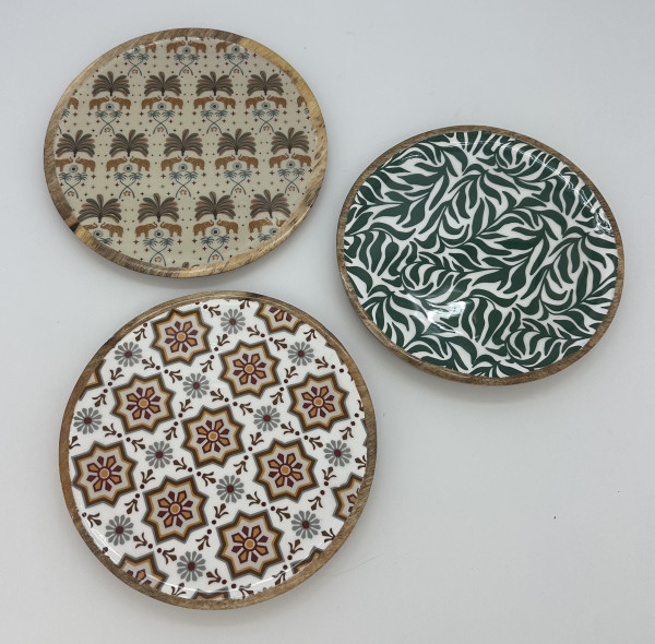 Teller PALMA in mehrfarbig aus Materialmix