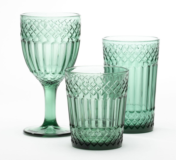 Trinkglas ENGRAVE petrol in petrol aus Glas