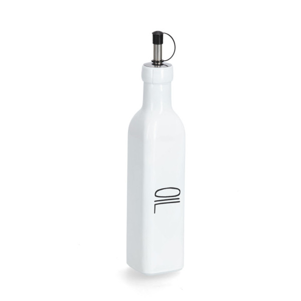 Ölflasche OIL in weiß aus Glas