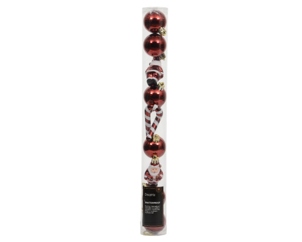 Weihnachtskugel-Set AMBER in bordeaux aus Kunststoff