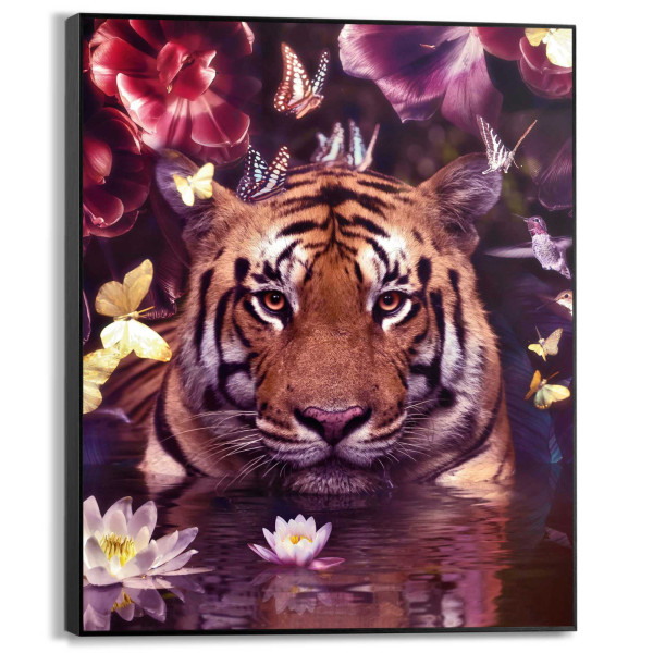 Bild FLORAL TIGER in mehrfarbig aus Materialmix