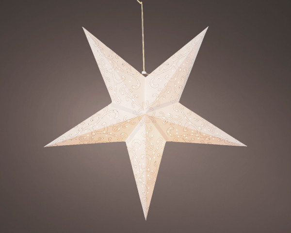 Papierstern LED STAR in weiß aus Papier