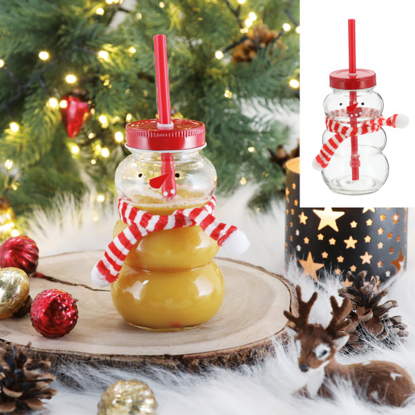 Trinkglas SNOWMAN in transparent aus Glas