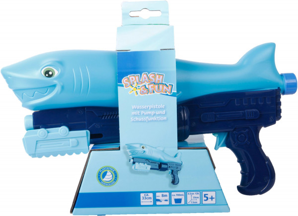 SPLASH&FUN Wasserpistole SHARK aus Kunststoff