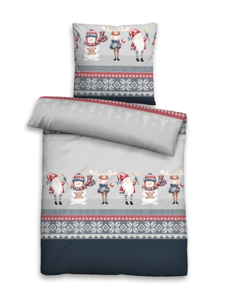 Bettwäsche BIBER sturmgrau in grau aus Baumwolle