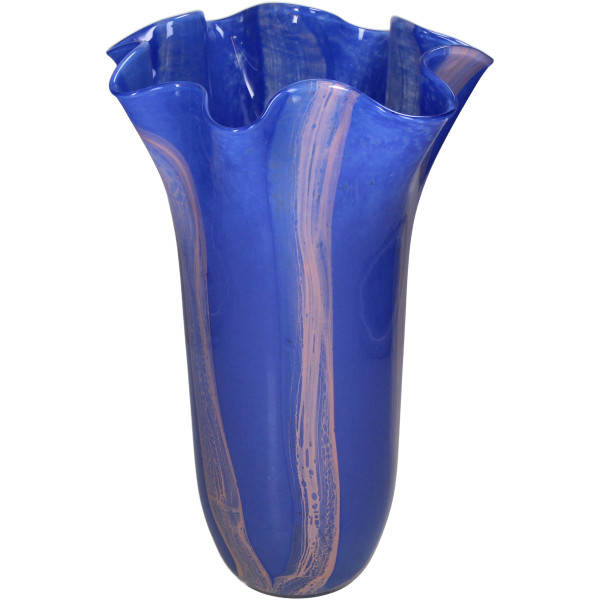 Vase HAYLEY blau in blau aus Glas