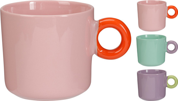 Kaffeebecher MONZA in mehrfarbig aus Steinzeug