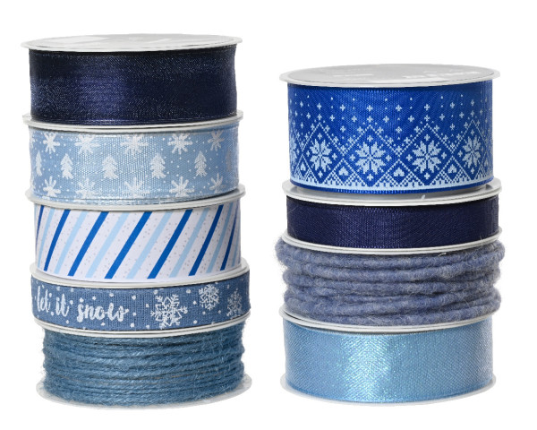 Geschenkband X-MAS multi in mehrfarbig aus Polyester