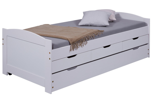 Bett ULLI in weiß aus Massivholz