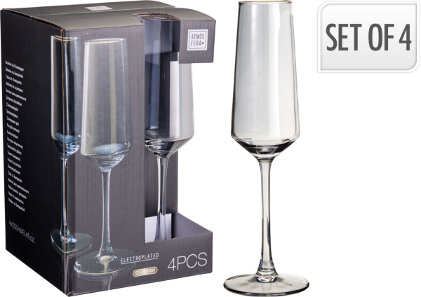 Sektglas-Set RIALTO in grau aus Glas