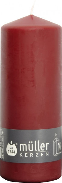 Stumpenkerze DARK RED in bordeaux aus Wachs