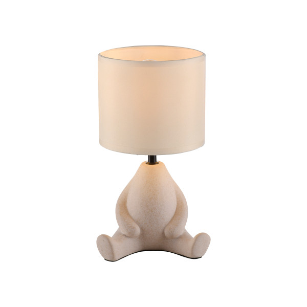 Tischleuchte TED in beige aus Materialmix