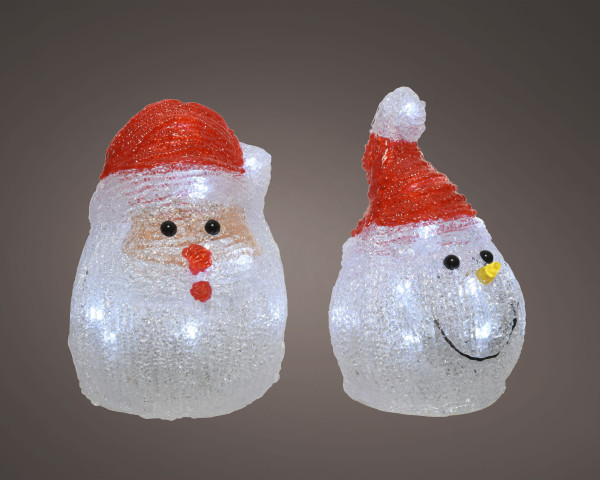 Dekofigur LED SANTA CLAUS in mehrfarbig aus Kunststoff