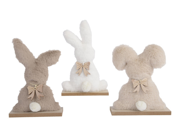 Dekofigur FLUFFY RABBIT in mehrfarbig aus Polyester