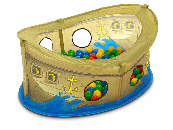 Piratenboot mit Bällen (BHT 110x50x75 cm)