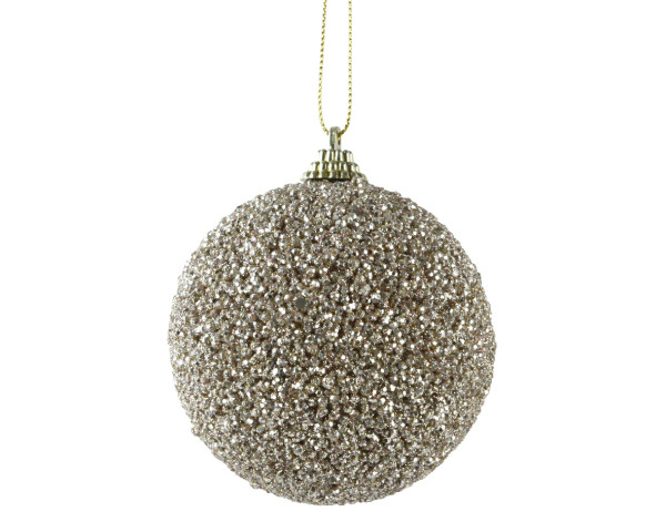 Weihnachtskugel TORI in champagner aus Kunststoff