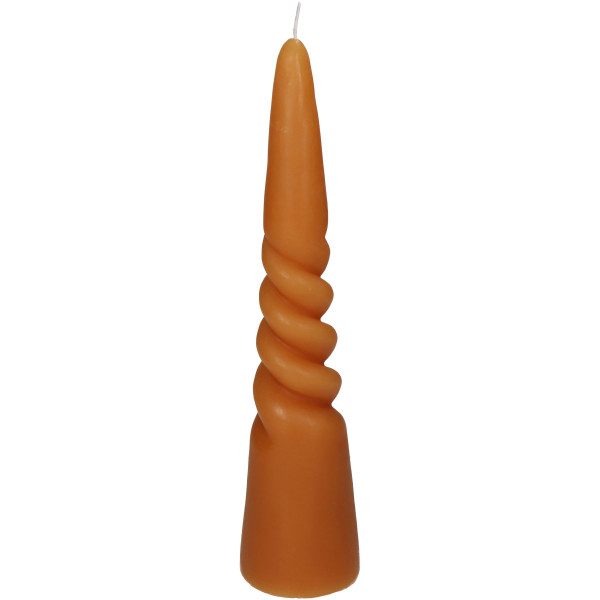 Kerze TWISTED CONE gelb in gelb aus Wachs