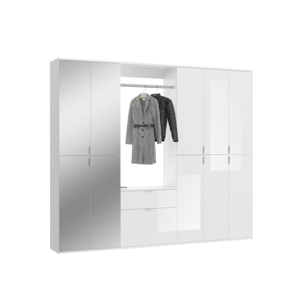 Garderobe PROJEKT X in weiß aus MDF furniert