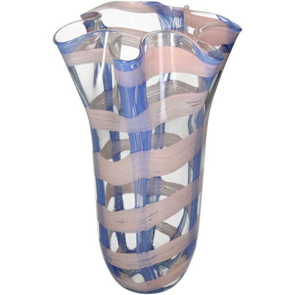 Vase HAYLEY blau in blau aus Glas