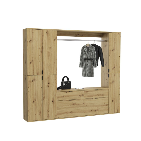 Garderobe PROJEKT X in Artisaneiche aus Dekor