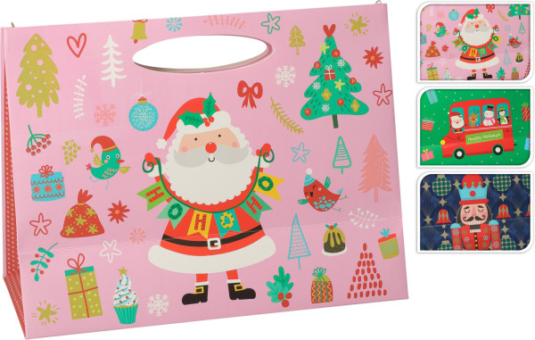 Geschenktasche SANTA in mehrfarbig aus Papier