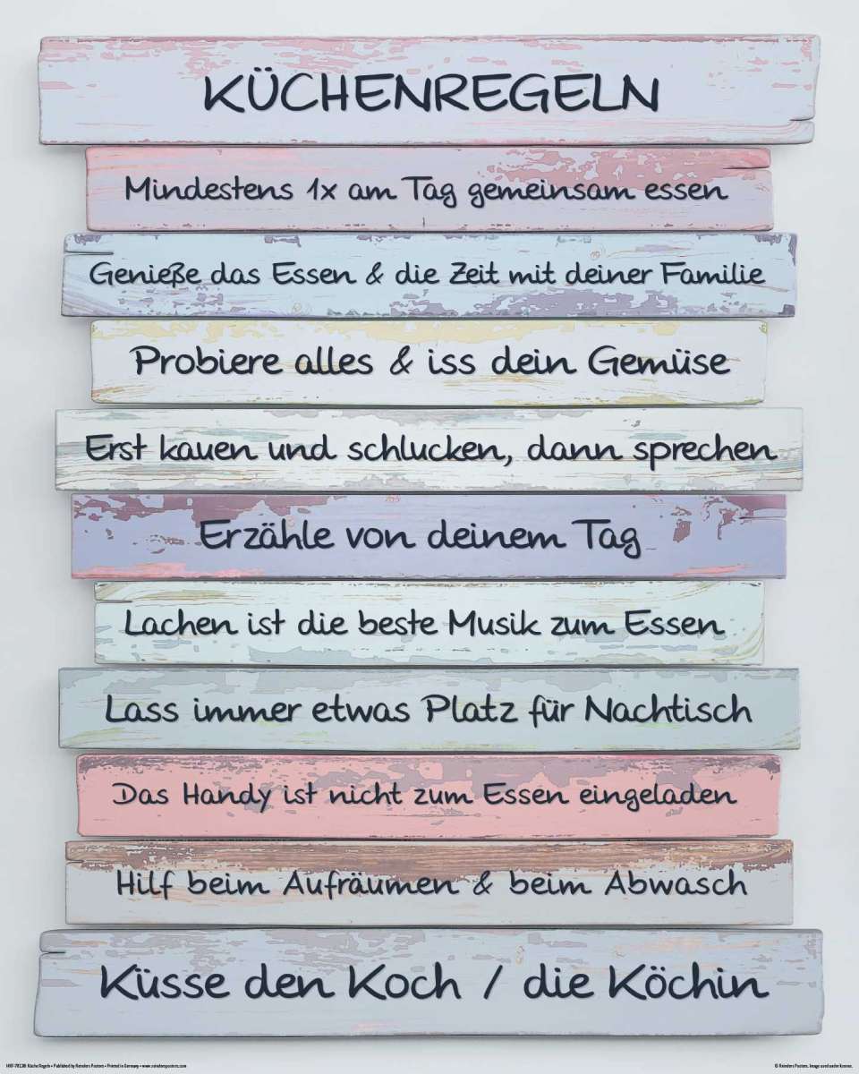Bild KÜCHEN REGELN Kunstdrucke Bilder & Rahmen Accessoires und