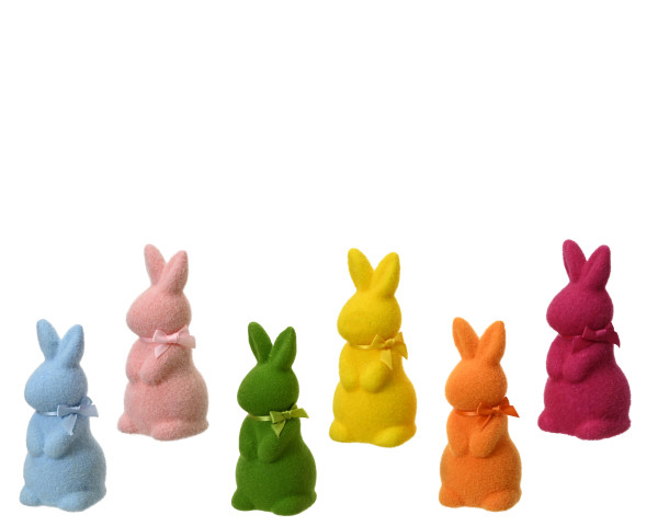 Dekofigur OSTERHASE in mehrfarbig aus Kunststoff