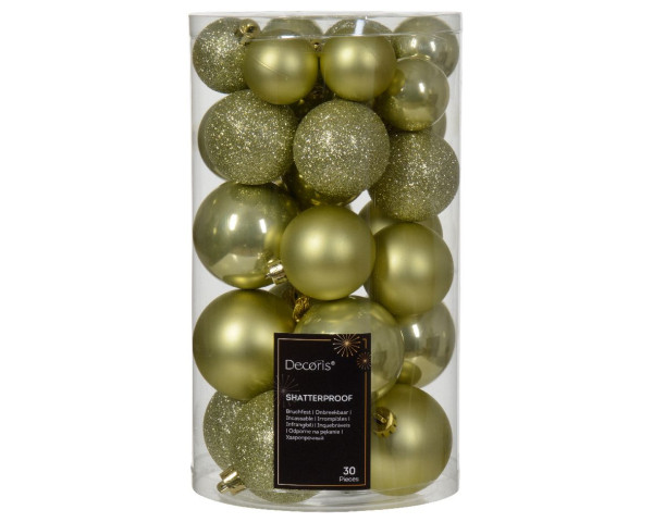Weihnachtskugel-Set MIX grün in pistazie aus Kunststoff
