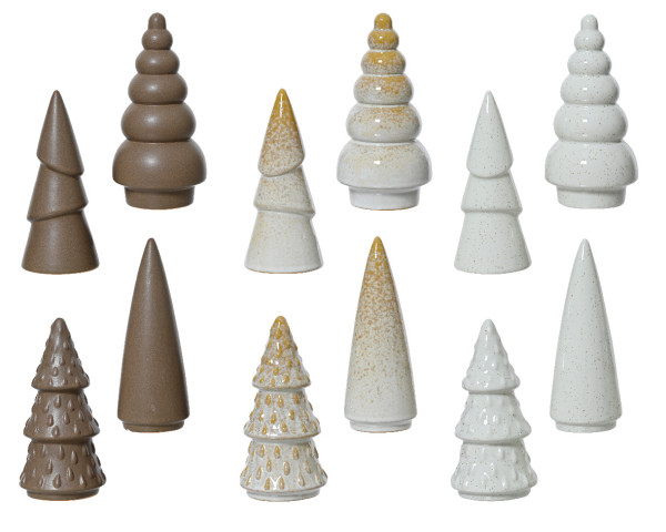 Dekoobjekt X-MAS BAUM in mehrfarbig aus Porzellan