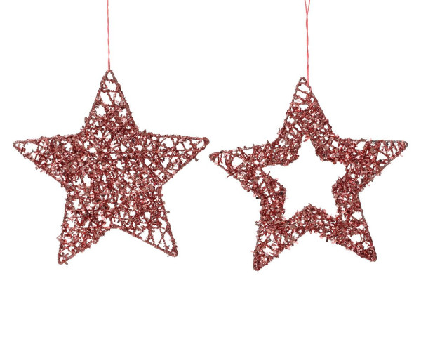 Christbaumschmuck Hänger IRON STAR pink in pink aus Eisen
