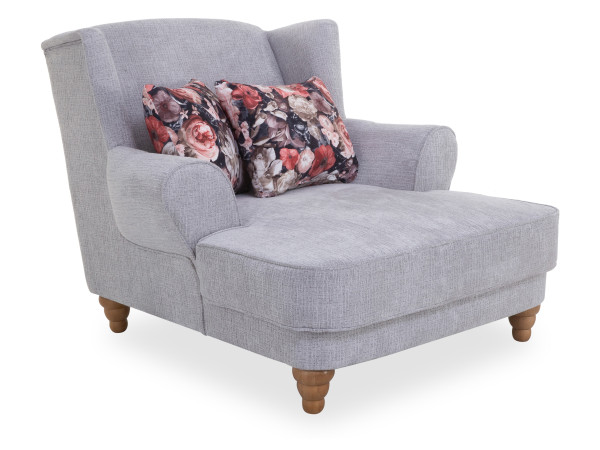 Loveseat CHARLOTTE in lichtgrau aus Stoff