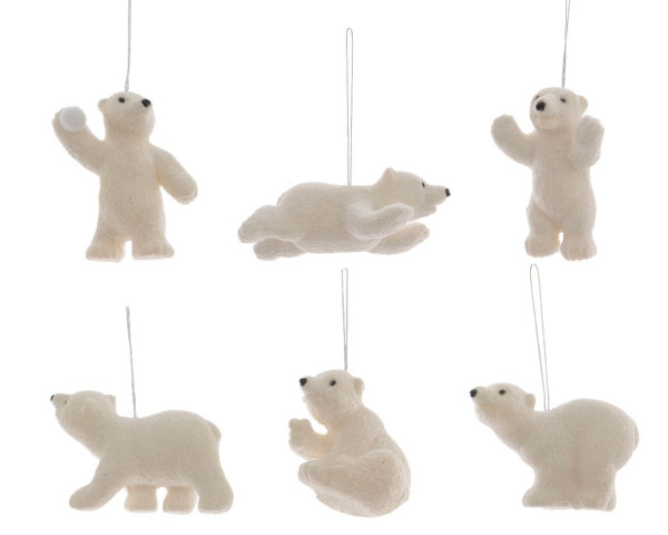 Christbaumschmuck Hänger EISBÄR in weiß aus Kunststoff