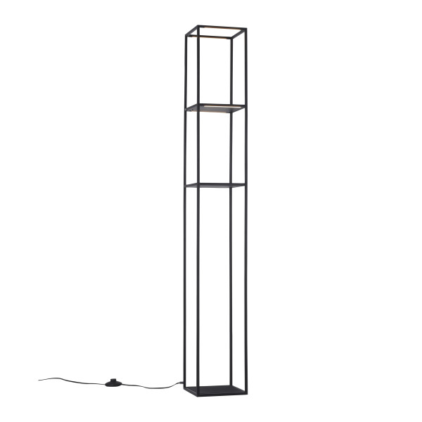 Stehleuchte LED CONTURA in schwarz aus Materialmix