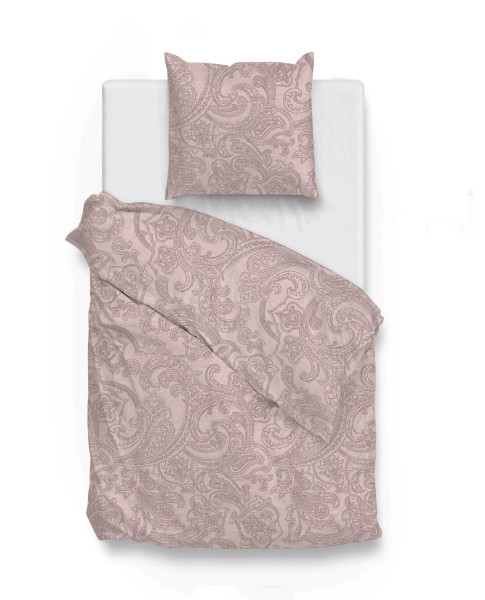 Bettwäsche PAISLEY DI LINO in rosa aus Baumwolle