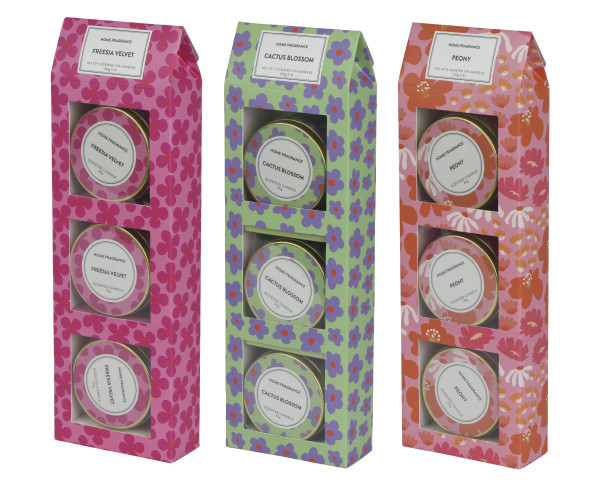 Duftkerzen-Set FLOWER in mehrfarbig aus Wachs