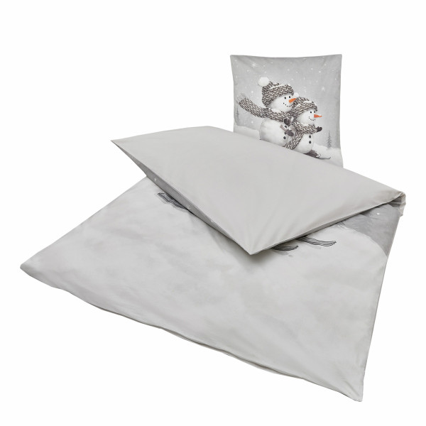 Bettwäsche FROSTY Renforcé in grau aus Materialmix