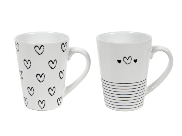 Kaffeebecher DESIGN HEART in mehrfarbig aus Keramik