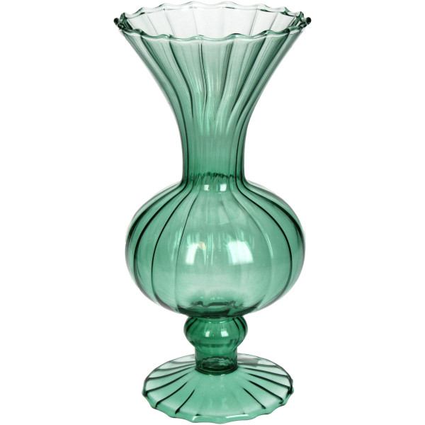 Vase RETRO grün in grün aus Glas