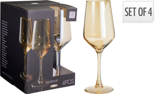 Weinglas-Set RIALTO in amber aus Glas