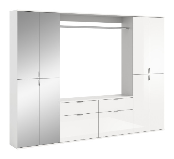 Garderobe PROJEKT X in weiß aus MDF furniert