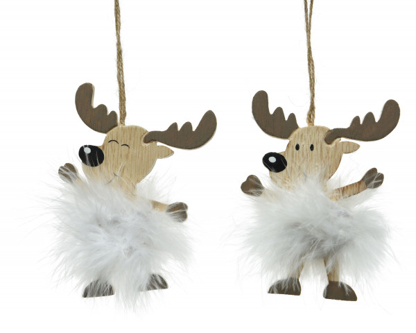 Christbaumschmuck Hänger DEER in braun aus MDF