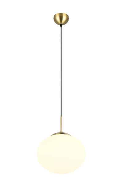Pendelleuchte FOMENTO in messingfarben aus Materialmix