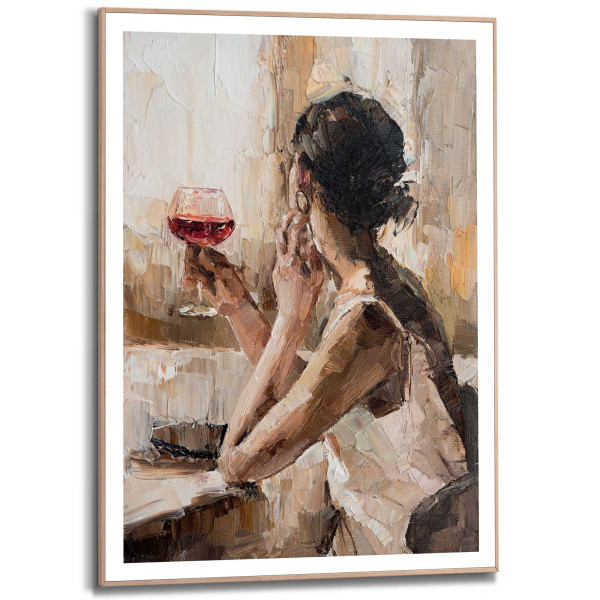 Bild DRINKING WINE in mehrfarbig aus Materialmix