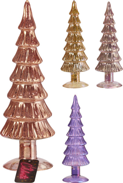 Dekoobjekt X-MAS TREE in mehrfarbig aus Glas