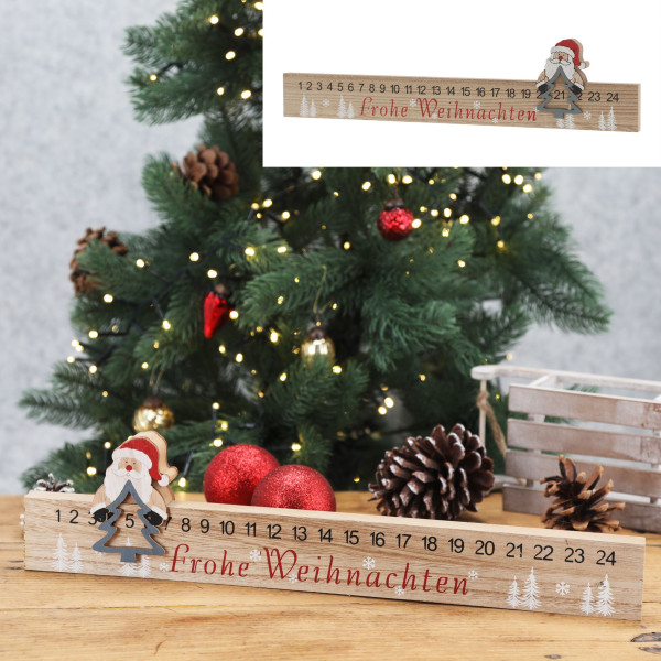 Adventskalender SANTA in mehrfarbig aus MDF