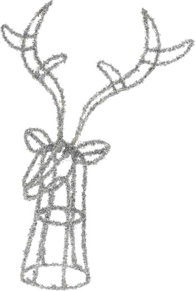 Leuchtobjekt LED REINDEER in silberfarben aus Kunststoff